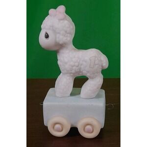 Vtg 1985 Enesco Precious Moments Happy Birthday Little Lamb‎ #1 Birthday Train
